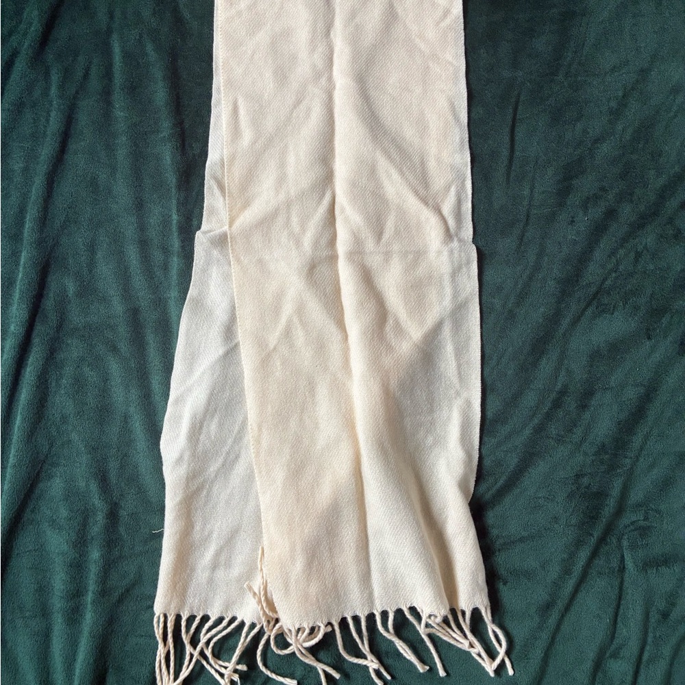 Cream Fringe Scarf